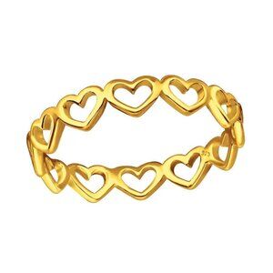 14k Gold Simple Eternity Heart Ring